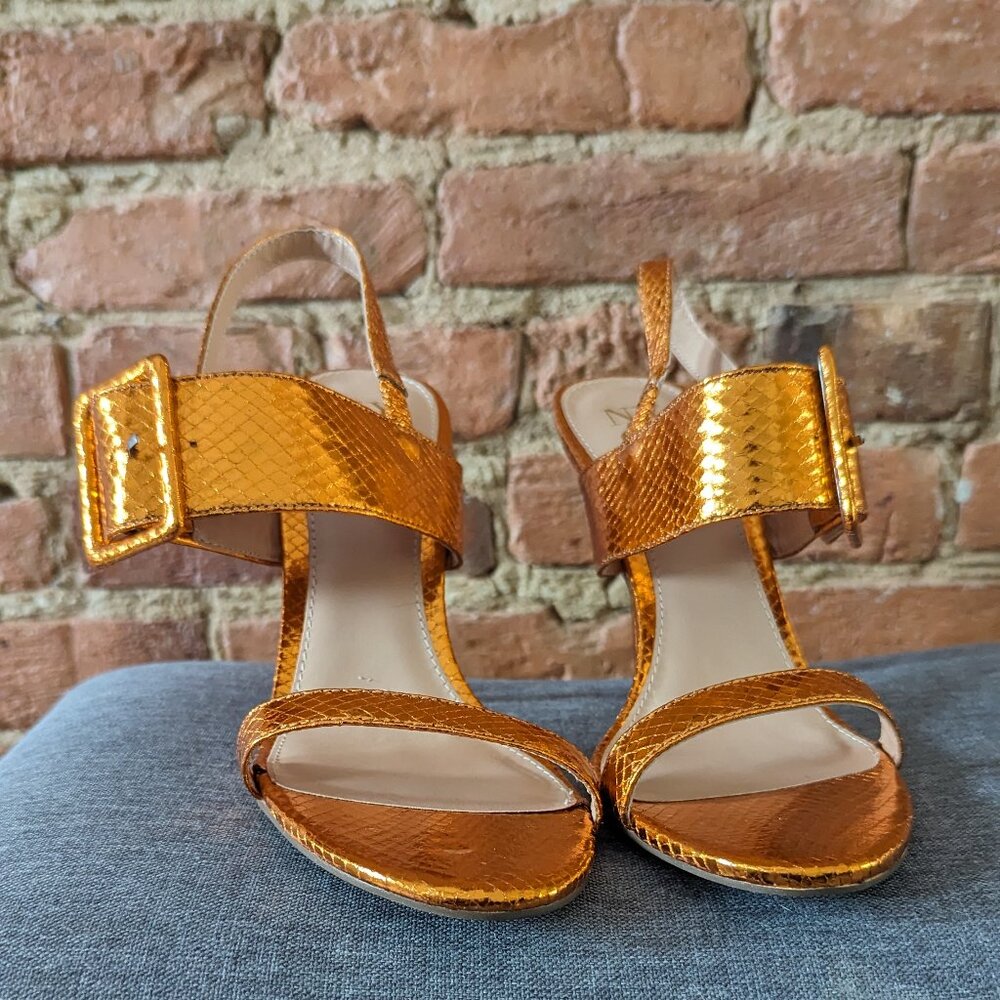 Metallic Orange Heels